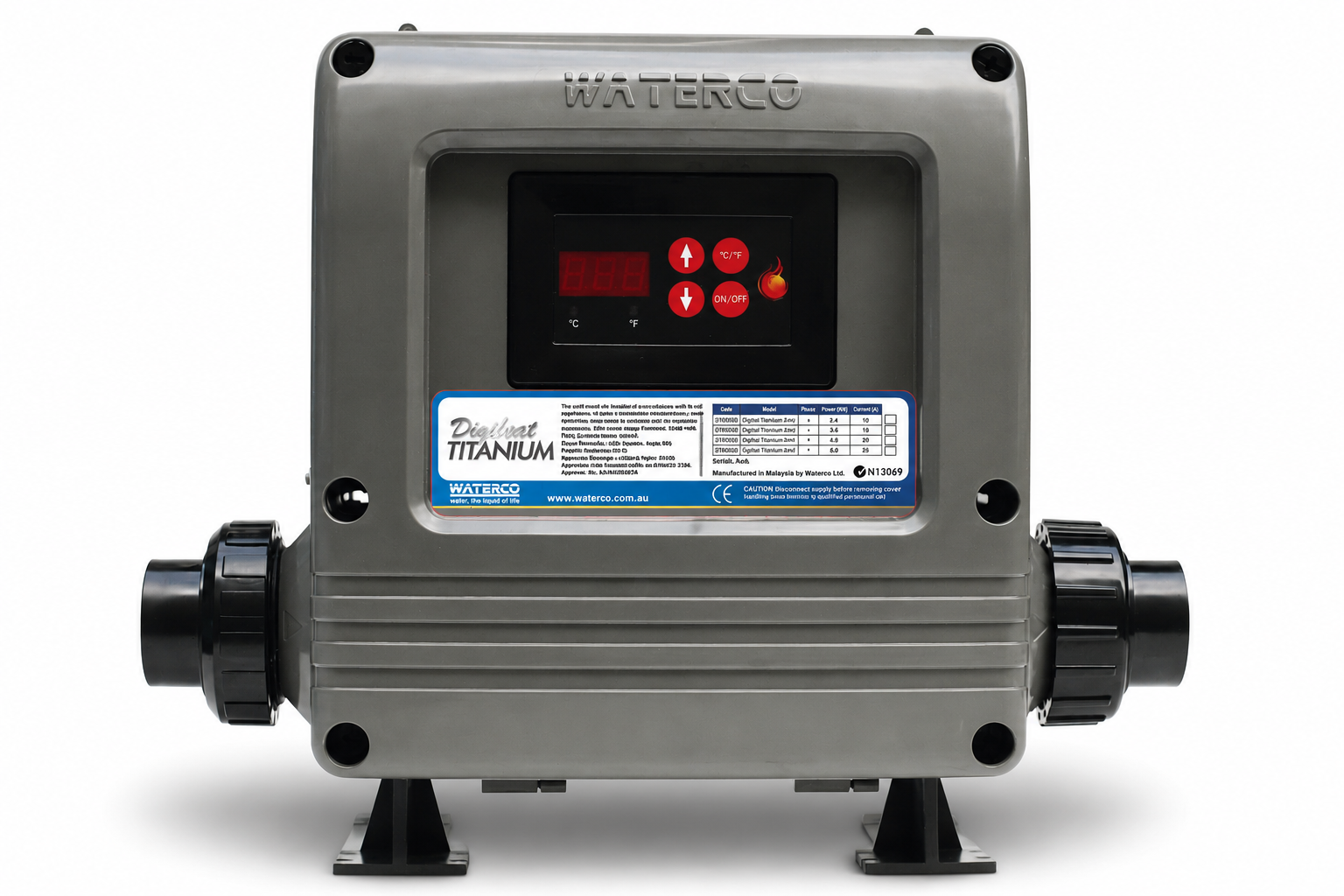 Waterco Digiheat Inline Heater – Titanium Element for Marine & Saltwater Aquaculture Systems