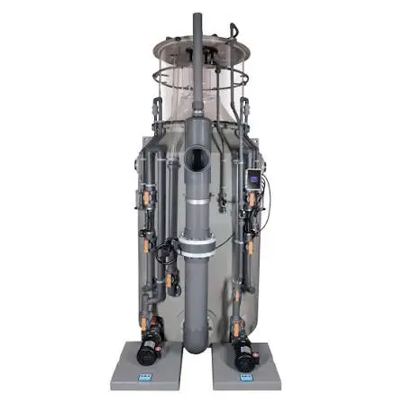 RK600PE-HF Foam Fractionator / Protein Skimmer. 750 GPM / 2839 LPM @ 1.5 min. filtration removes suspended particulates, dissolved organics,