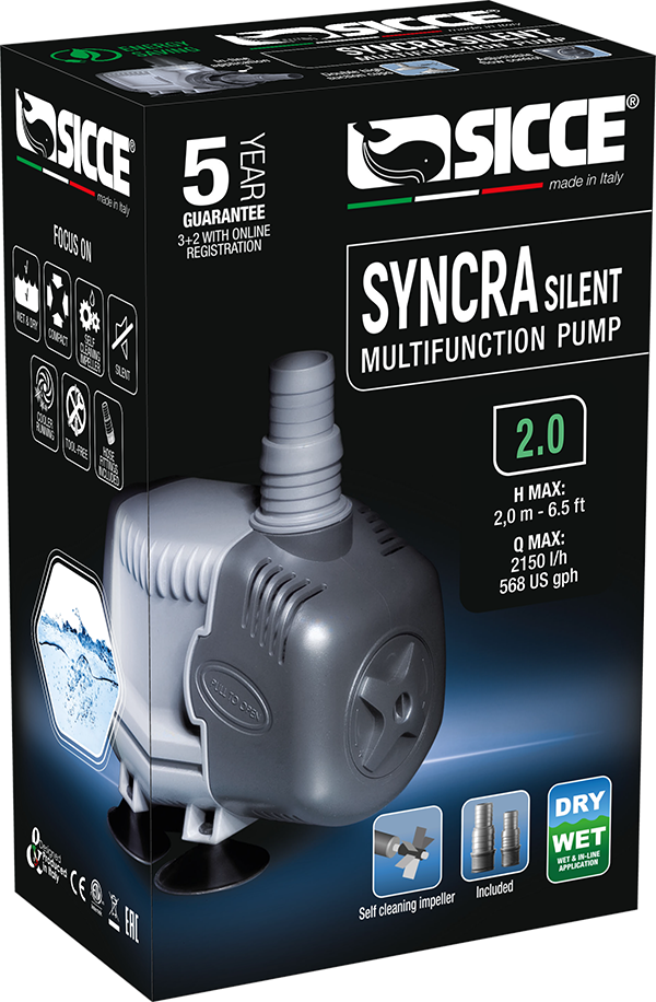Sicce Syncra 2.0 Syncra Silent Multifunction Pump - 2,150L/H